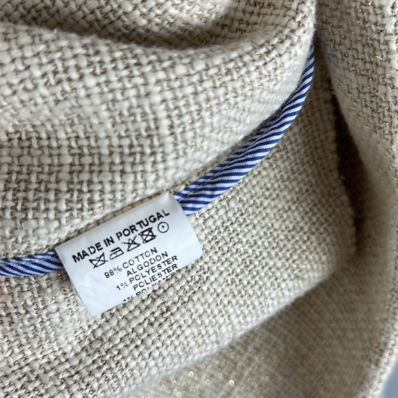 Vilagallo Womens Juliet Beige Cotton Blend Coat Multicolored Fringe Sz XS Resort - Picture 9 of 16